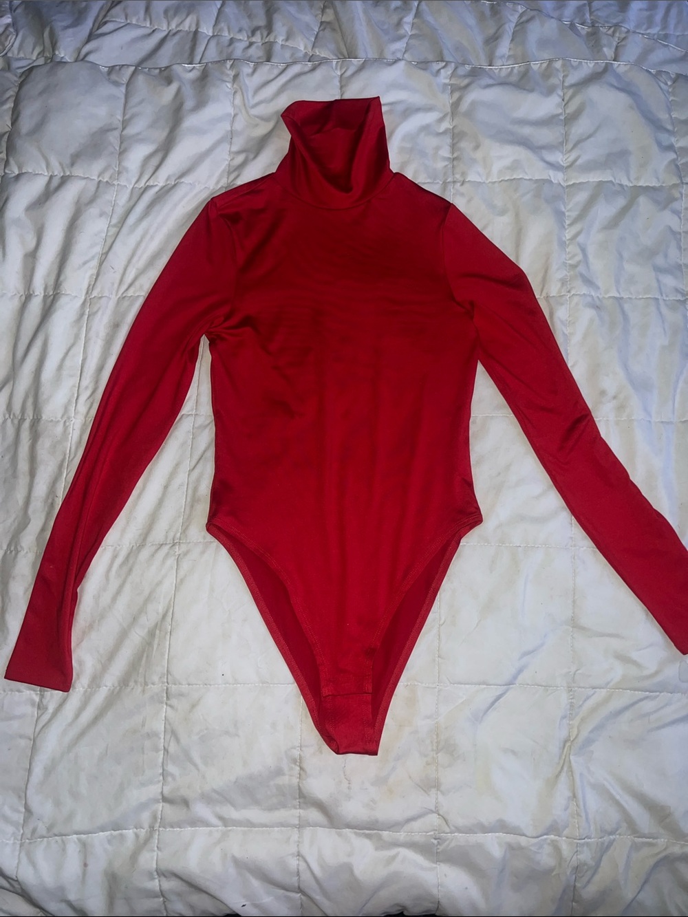 H&M RED TURTLE NECK LONG SLEEVED BODYSUIT
